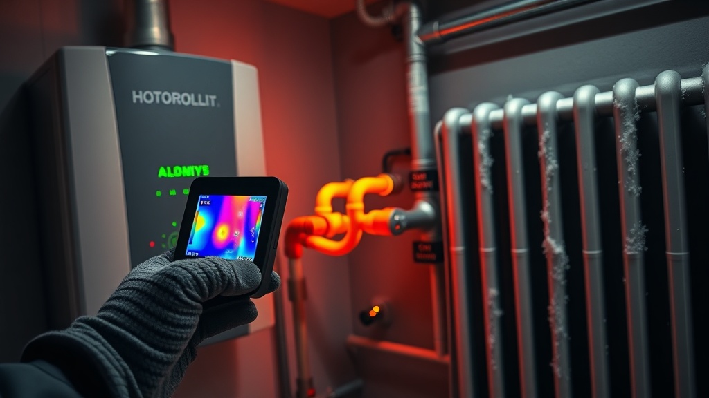 Boiler system showing hot water active but cold heating pipes - hot water but no heat diagnostic scenario