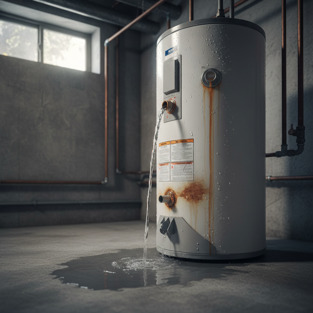 Residential Water Heater Leak from Pressure Valve water heater leaking