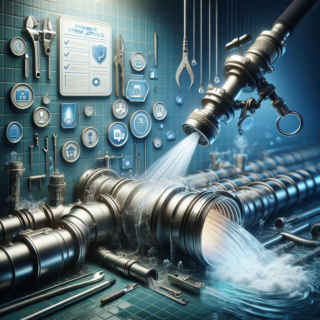 Professional hydro jetting near me service with high-pressure pipe cleaning and local service icons