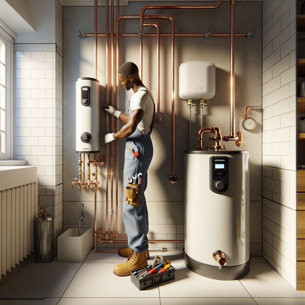 placeholder-3 professional technician repairing a tankless water heater