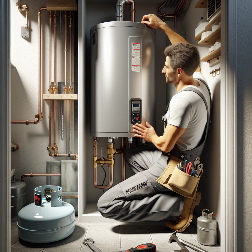 placeholder-2 water heater service badge with a five-star rating